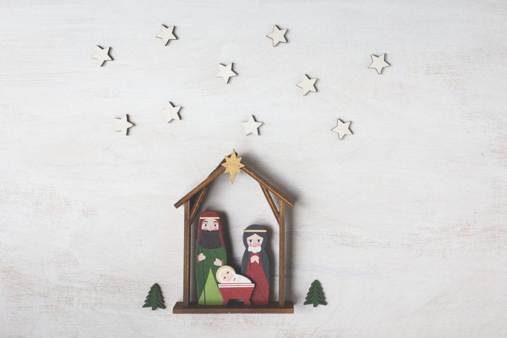 Wooden nativity.